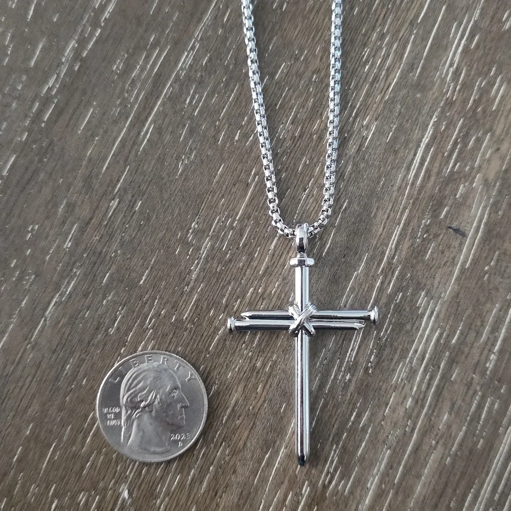 Stainless Steel Cross Pendant Chain Necklace